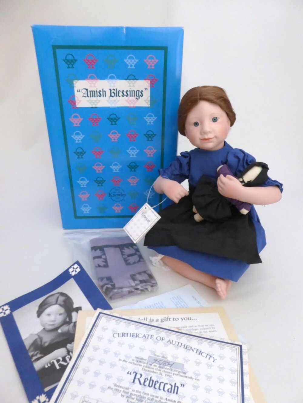 NEW 10” AMISH BLESSINGS 1st Ed. REBECCAH PORCELAIN DOLL IN BOX JULIE GOOD KRUGER